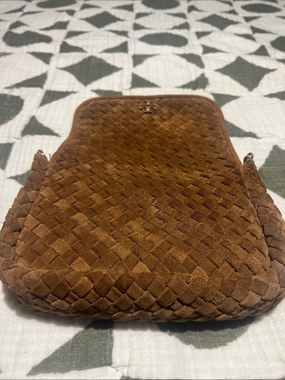 💥FINAL PRICE 💥Tory Burch Thea Woven Suede Crossbody Flap - Picture 15 of 15